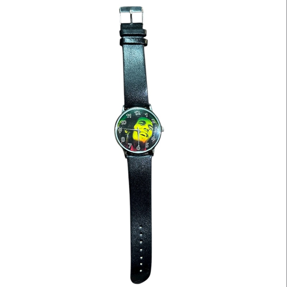 Bob Marley Women’s Watch With Black Leather Strap